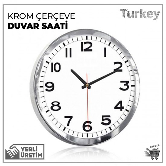 Metal Çerçeveli Duvar Saati